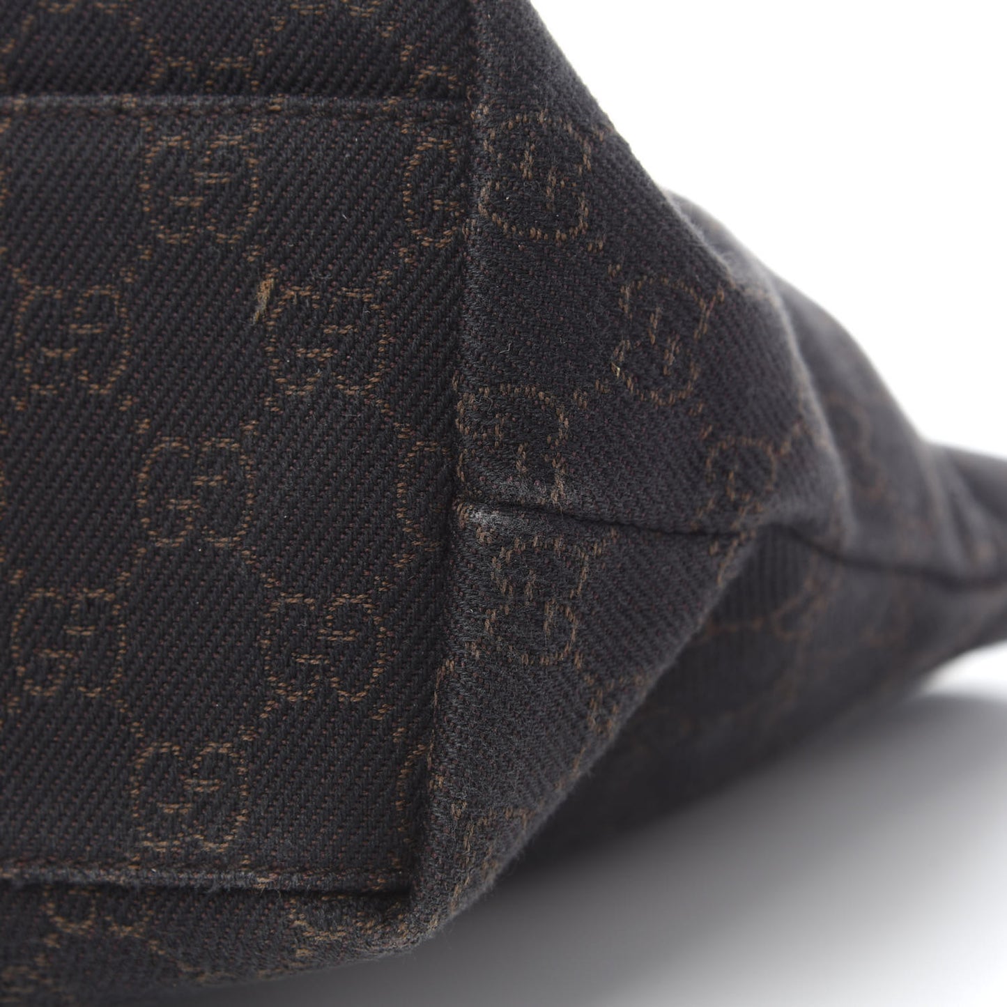 Denim Monogram Double Pocket Tote Dark Brown