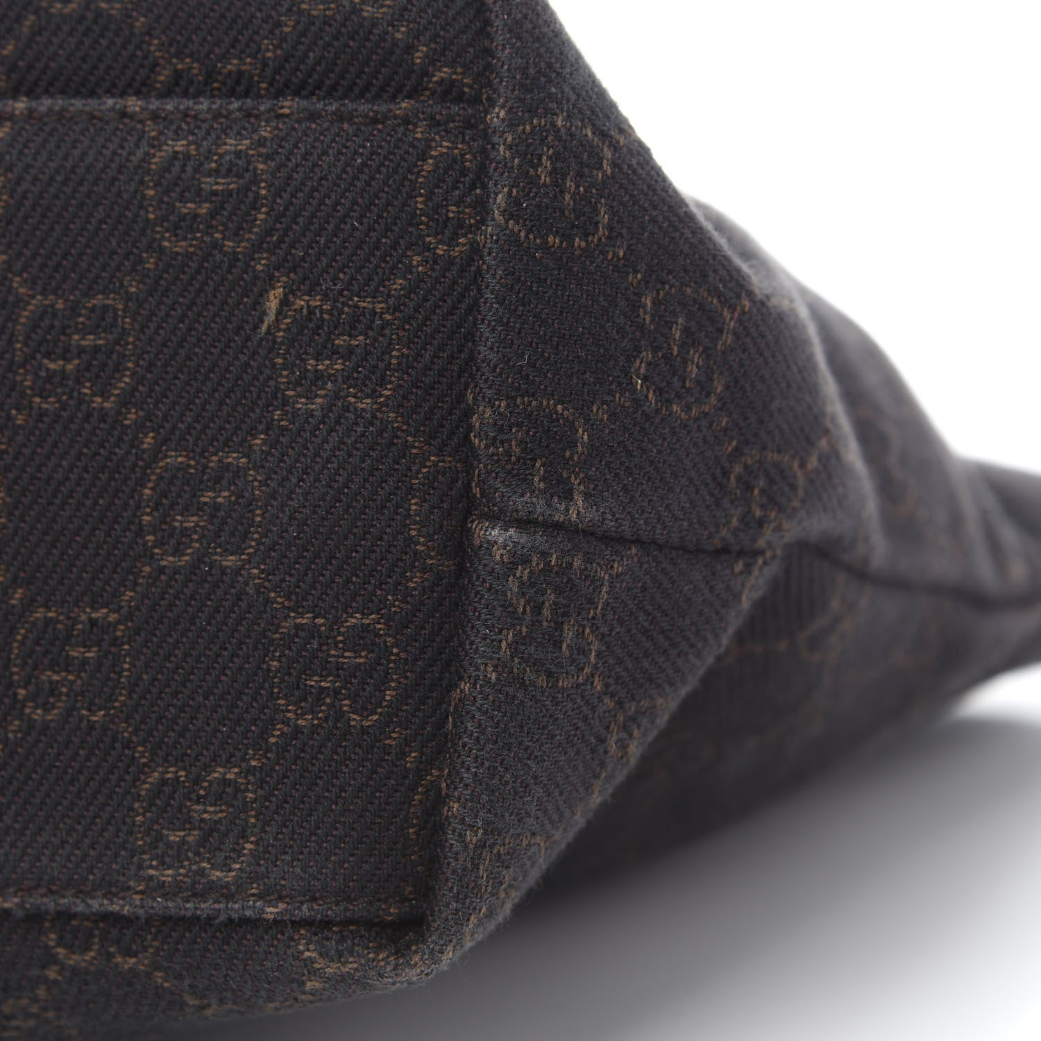 Gucci Denim Monogram Double Pocket Tote Dark Brown 10 of 10