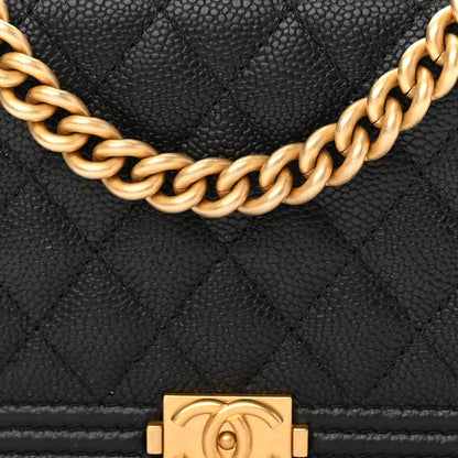 Chanel Caviar Quilted Boy Clutch With Chain Black 9 of 13