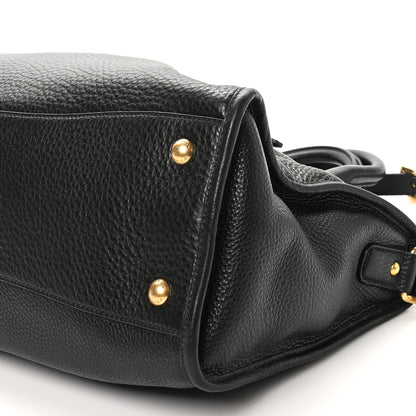 Prada Vitello Daino Shopping Satchel Black 9 of 9