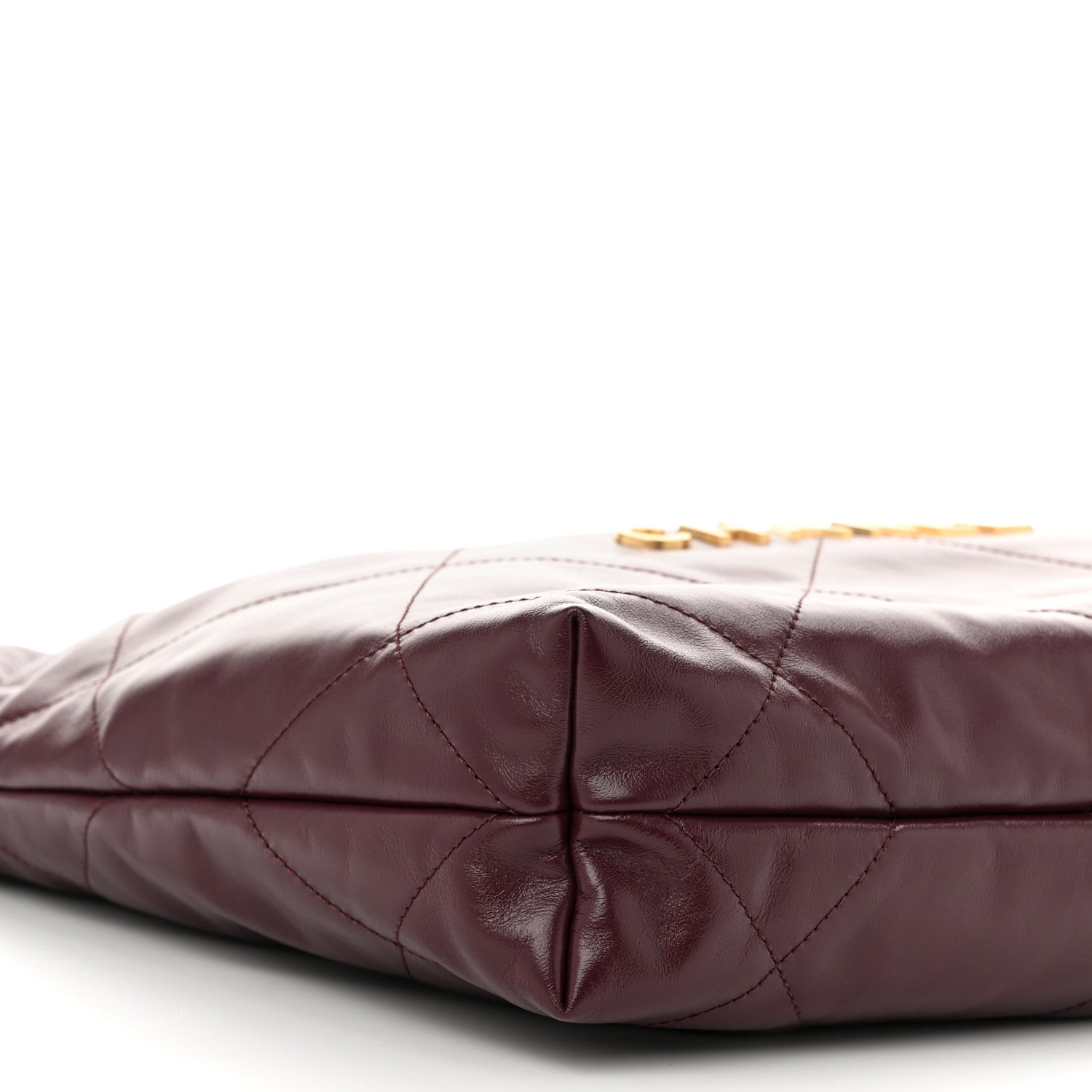Chanel Shiny Calfskin Quilted Small Chanel 22 Dark Burgundy 10 of 12