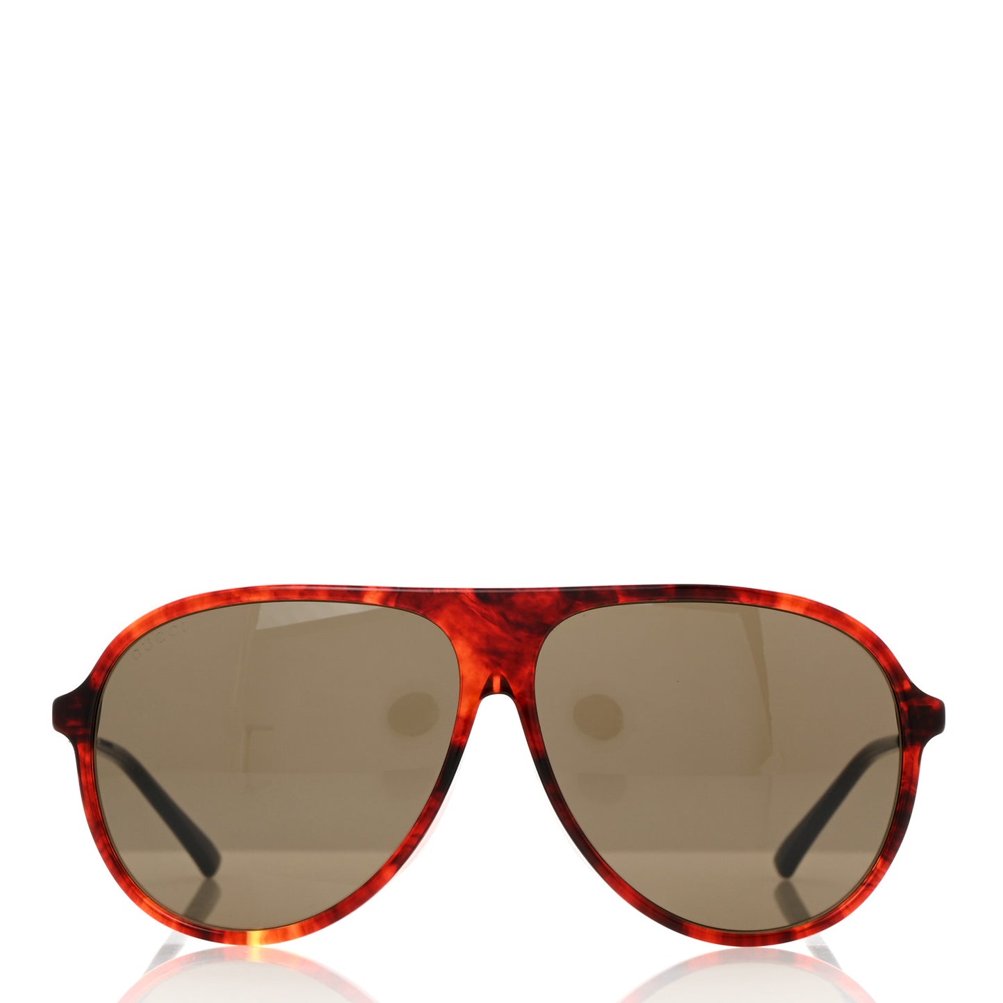 Acetate Shield Sunglasses GG0829SA Shiny Red Havana