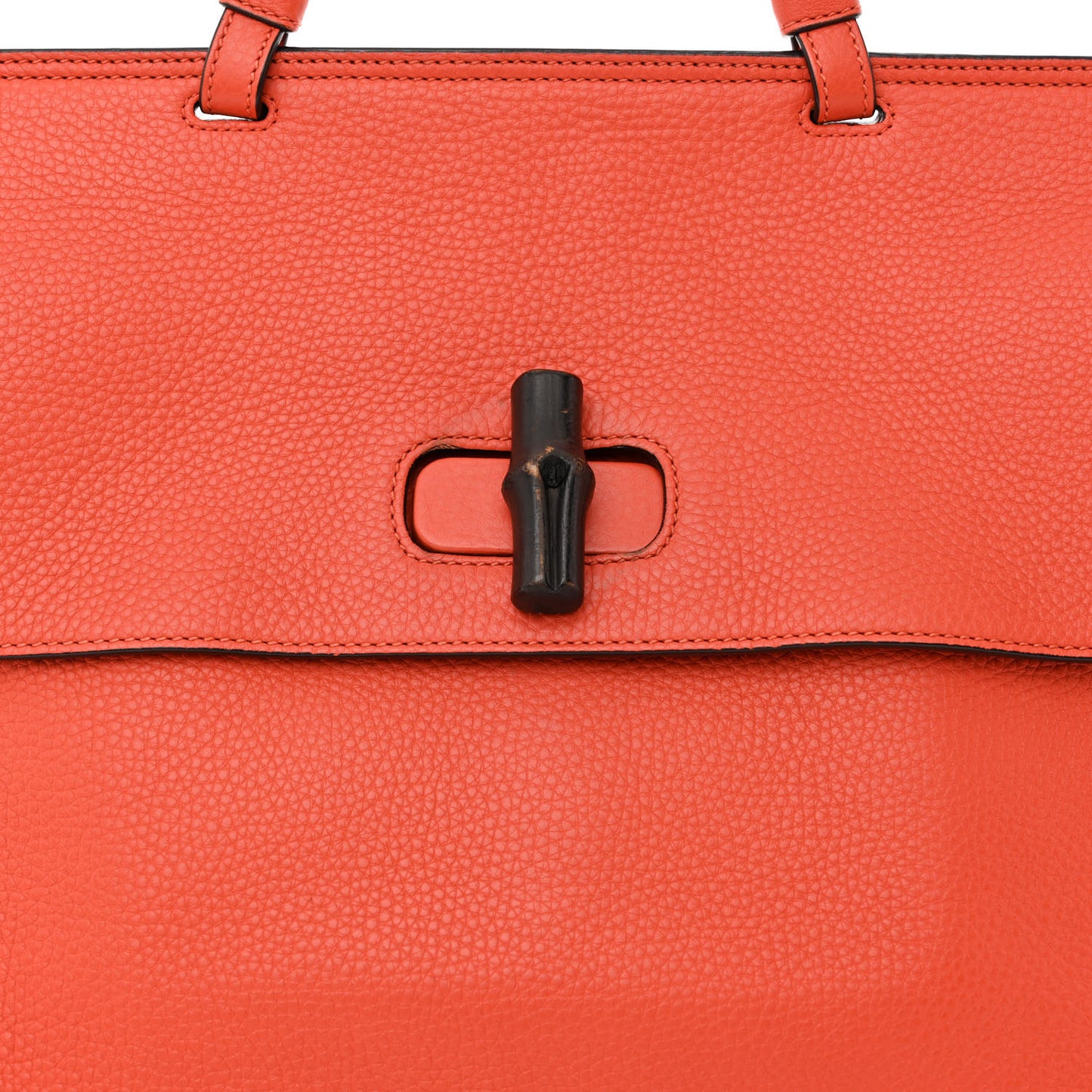 Cellarius Calfskin Large Bamboo Daily Top Handle Bag New Dark Orange