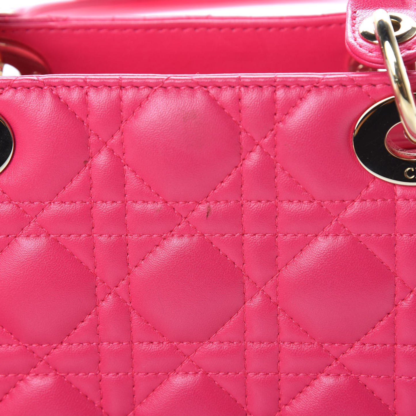 Lambskin Cannage Medium Lady Dior Pink