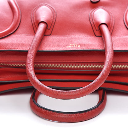 Celine Drummed Calfskin Mini Luggage Red 15 of 21