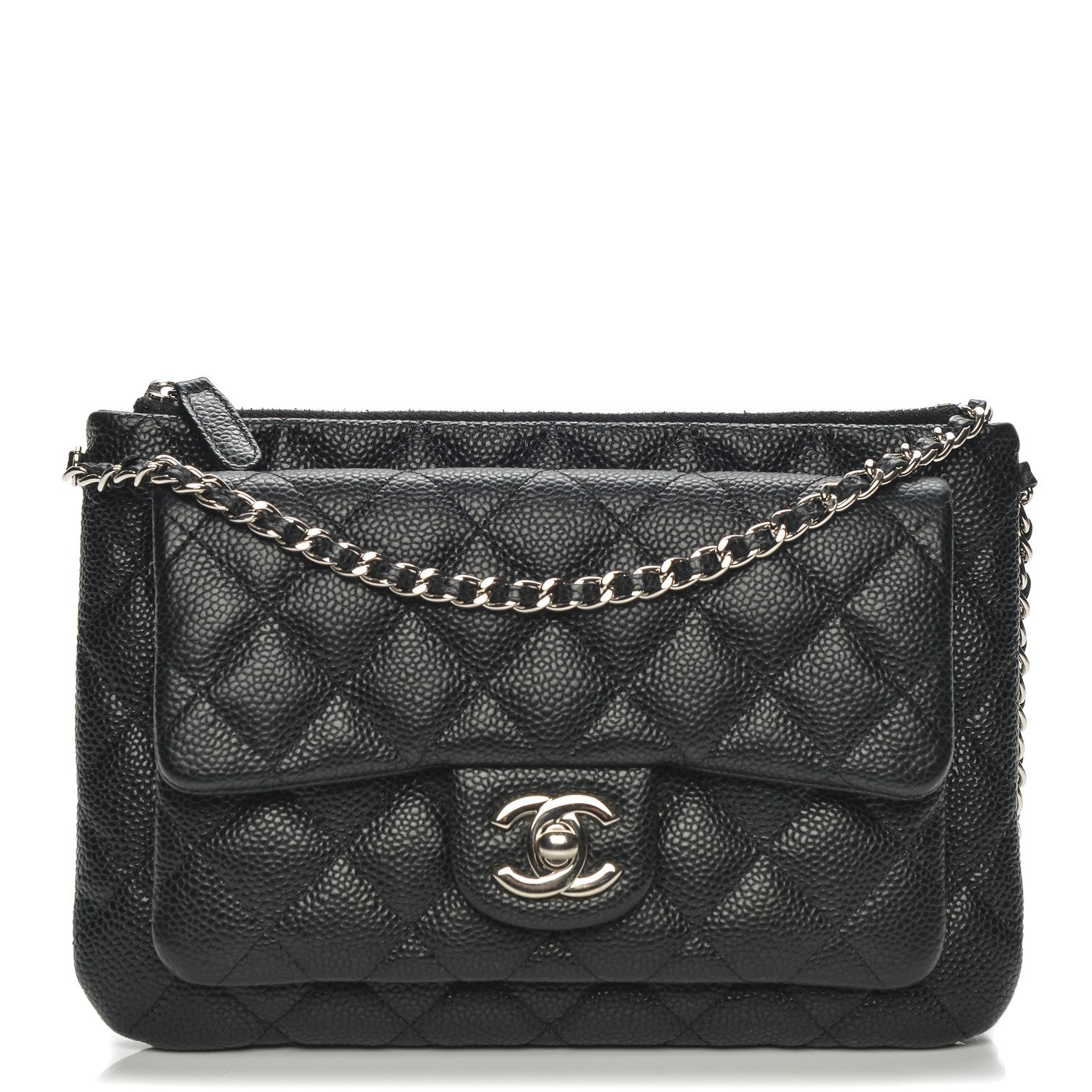 Chanel Caviar Quilted Daily Zip Crossbody Bag Black 1 of 7