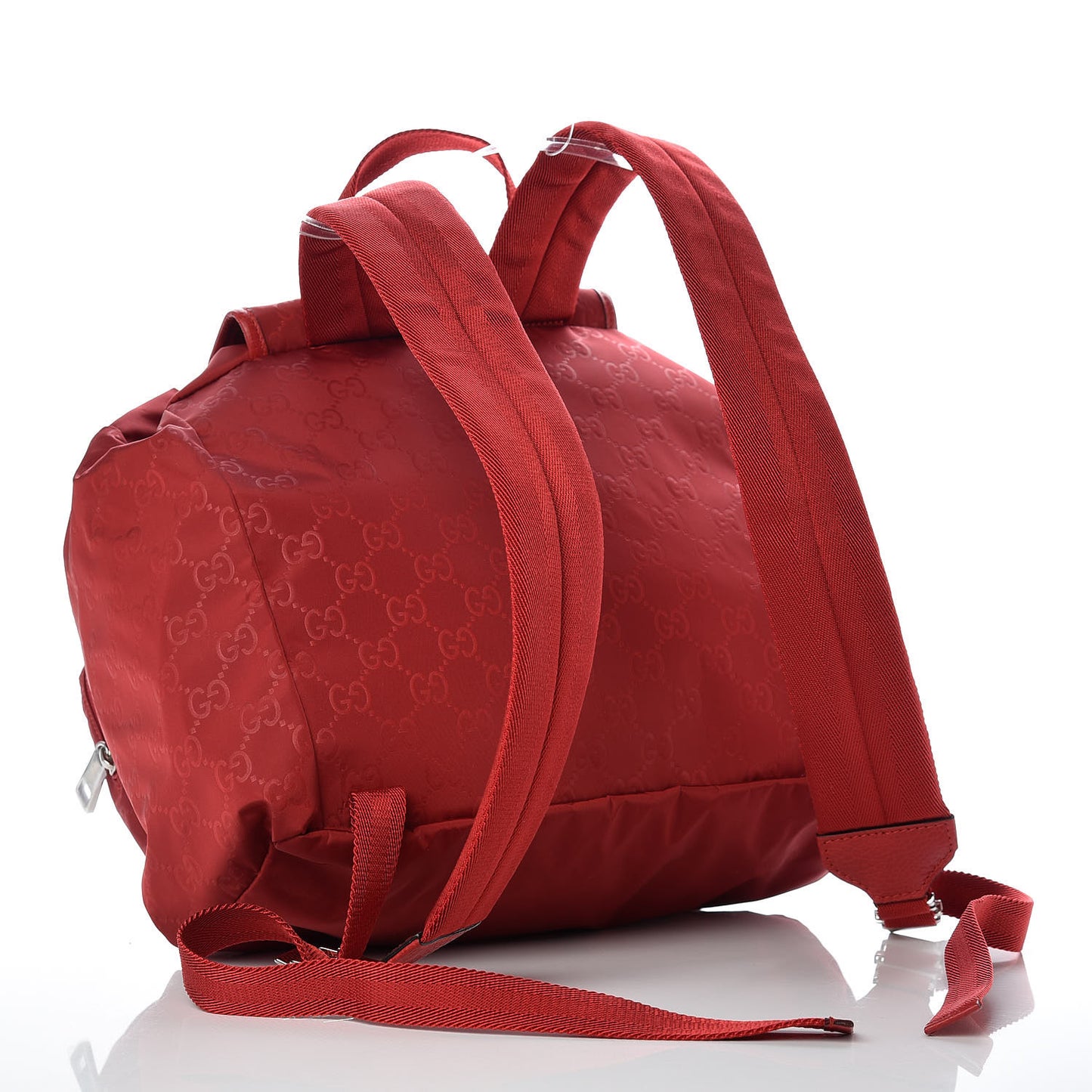 Nylon Monogram Dollar Calfskin Medium Light Single Buckle Backpack Vibrant Red