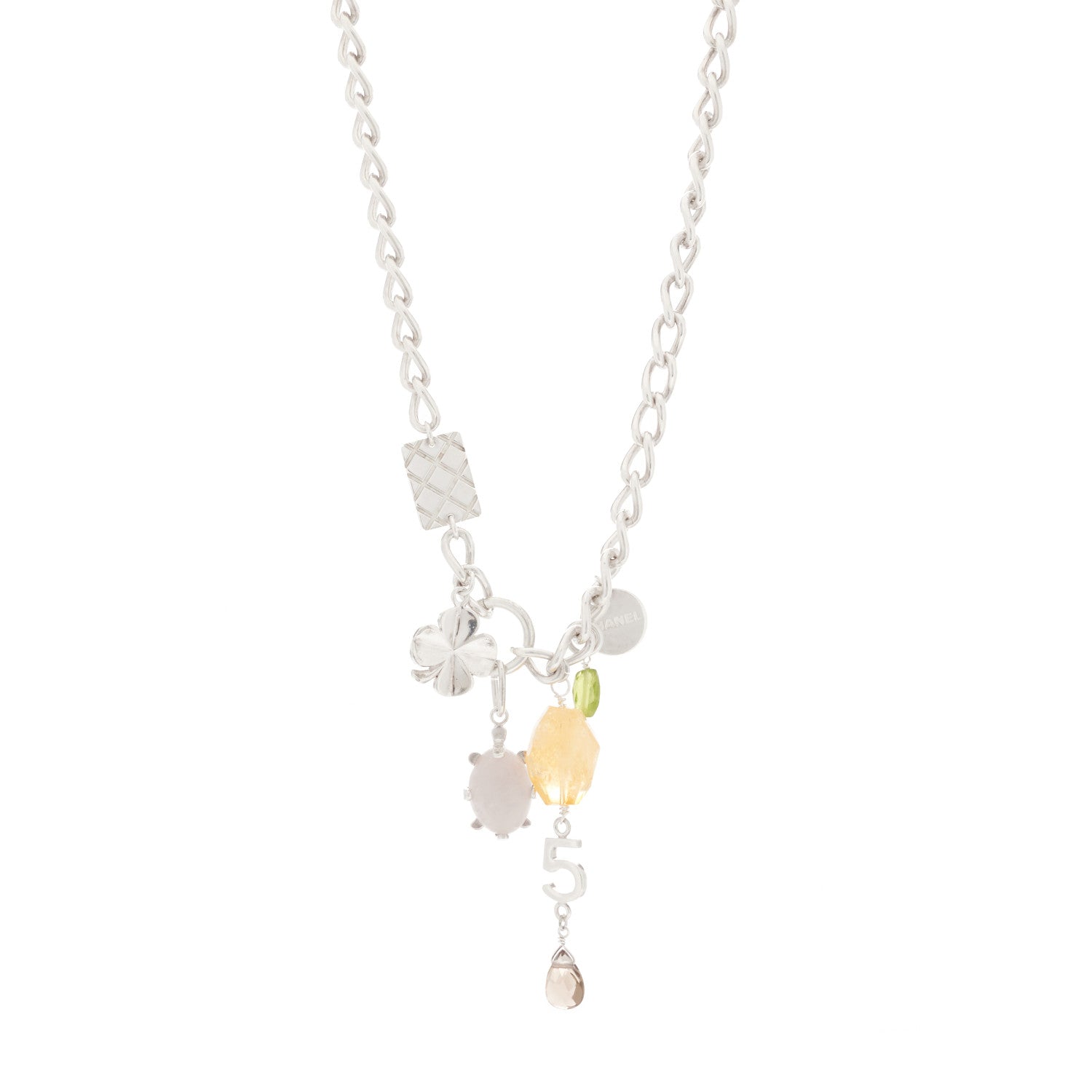 Chanel Sterling Silver Multi Gemstone Lucky Charms Necklace 1 of 6