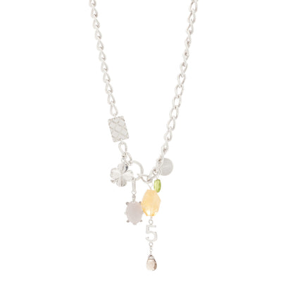 Chanel Sterling Silver Multi Gemstone Lucky Charms Necklace 1 of 6