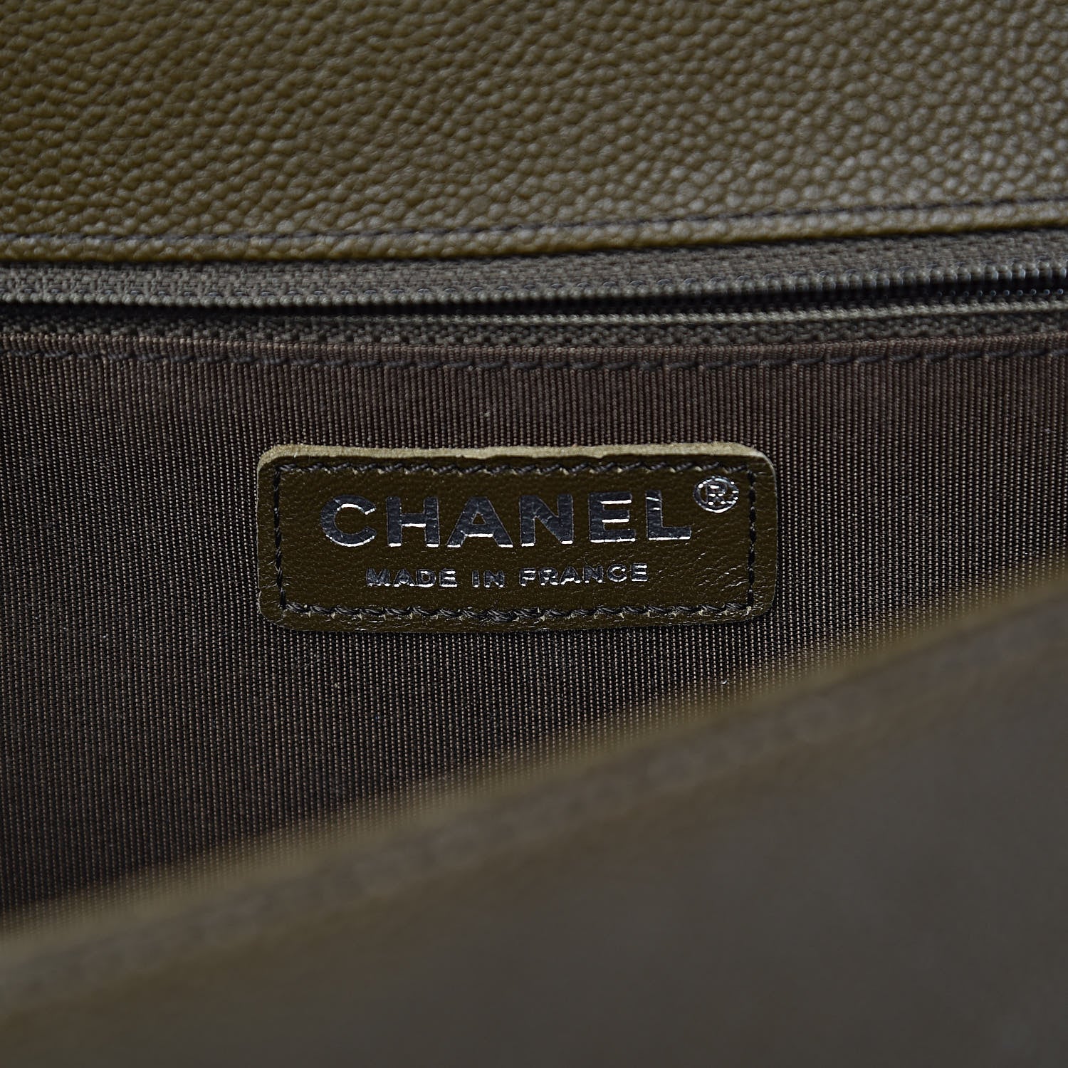 Chanel Caviar Quilted New Medium Boy Flap Khaki 6 of 12