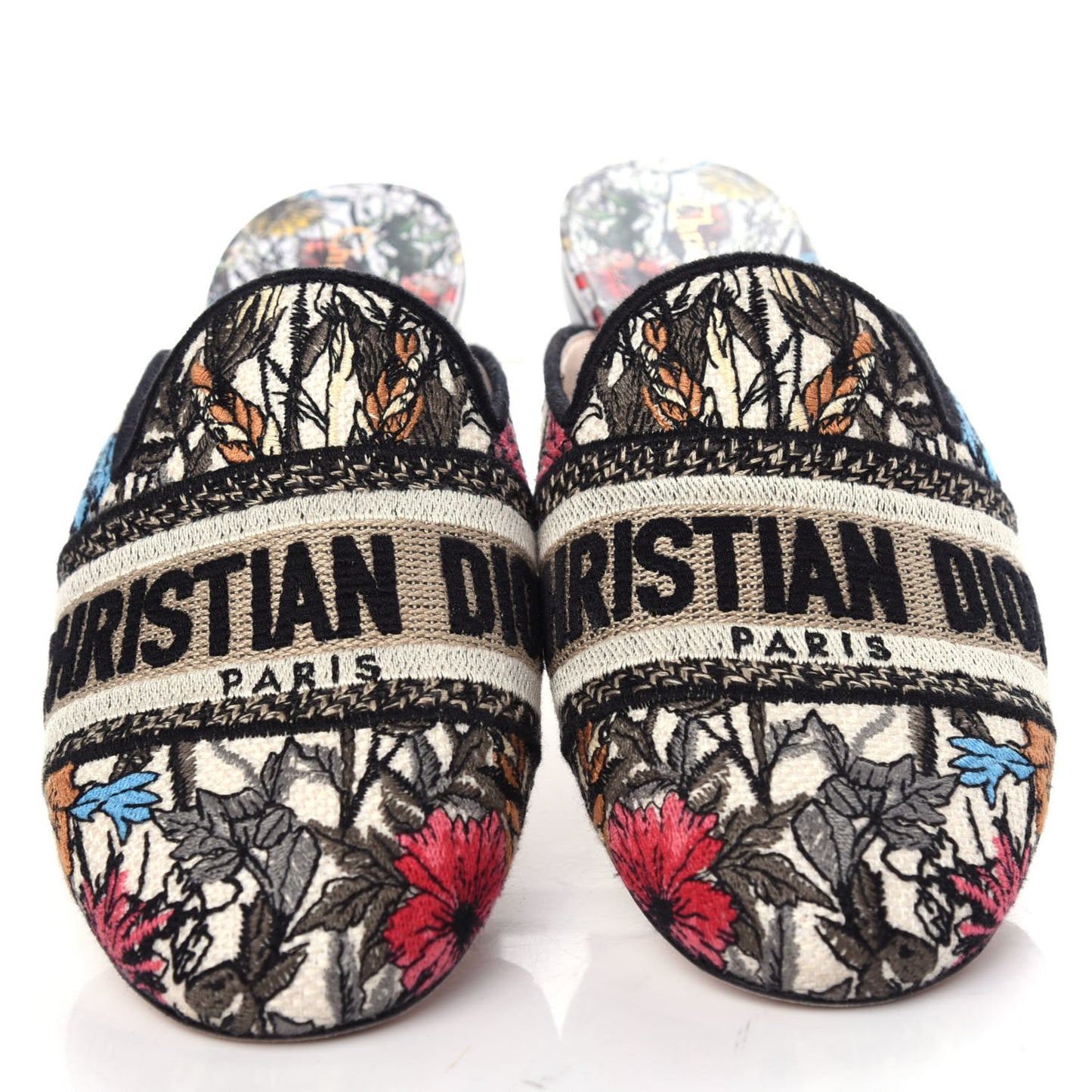 Canvas Cotton Embroidered Mille Fleurs Dioriviera Mules 37 Multicolor