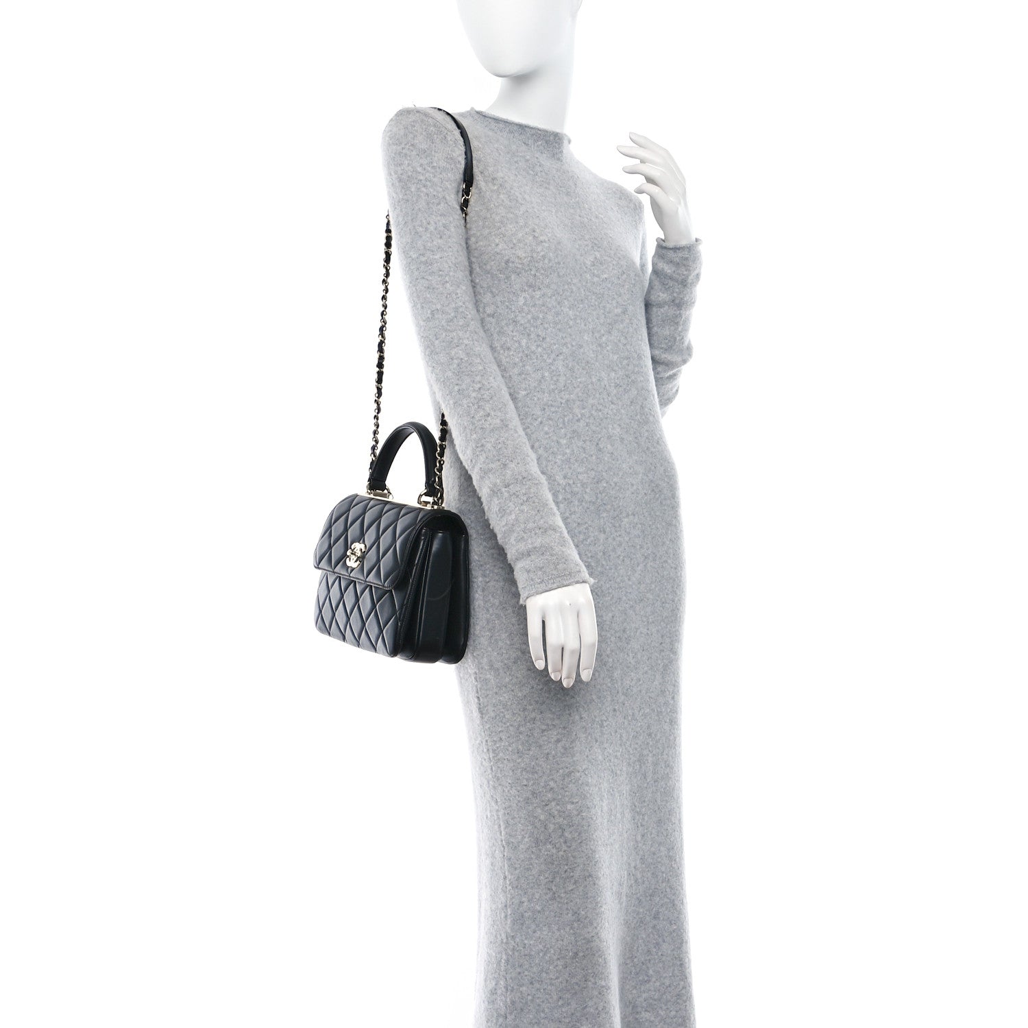 Chanel Lambskin Quilted Small Trendy CC Dual Handle Flap Bag Black 2 of 10