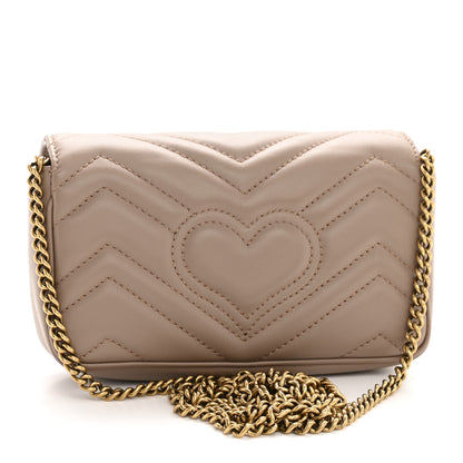 Gucci Calfskin Matelasse Super Mini GG Marmont Shoulder Bag Porcelain Rose 3 of 14
