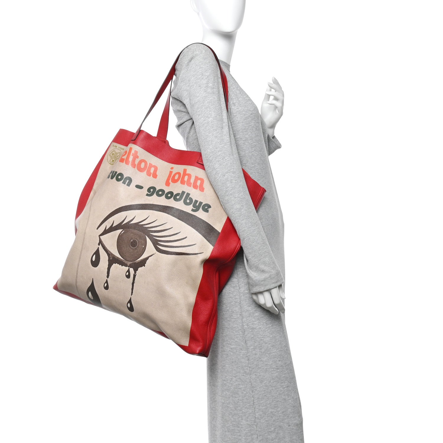 Gucci Calfskin Large Elton John Levon-Goodbye Tote Red 1847207
