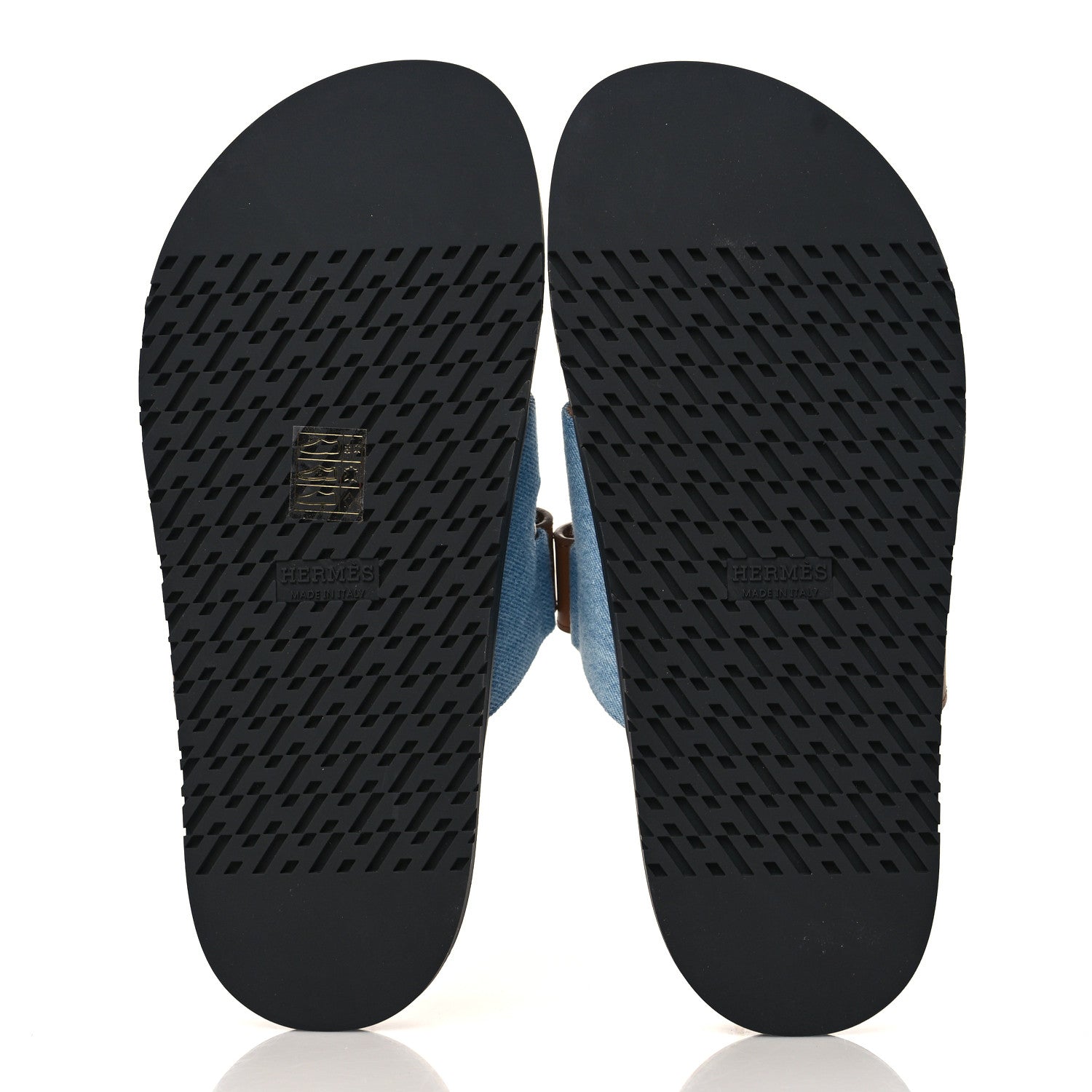 Hermes Denim Calfskin Womens Chypre Sandals 38 Bleu Clair Naturel 5 of 9