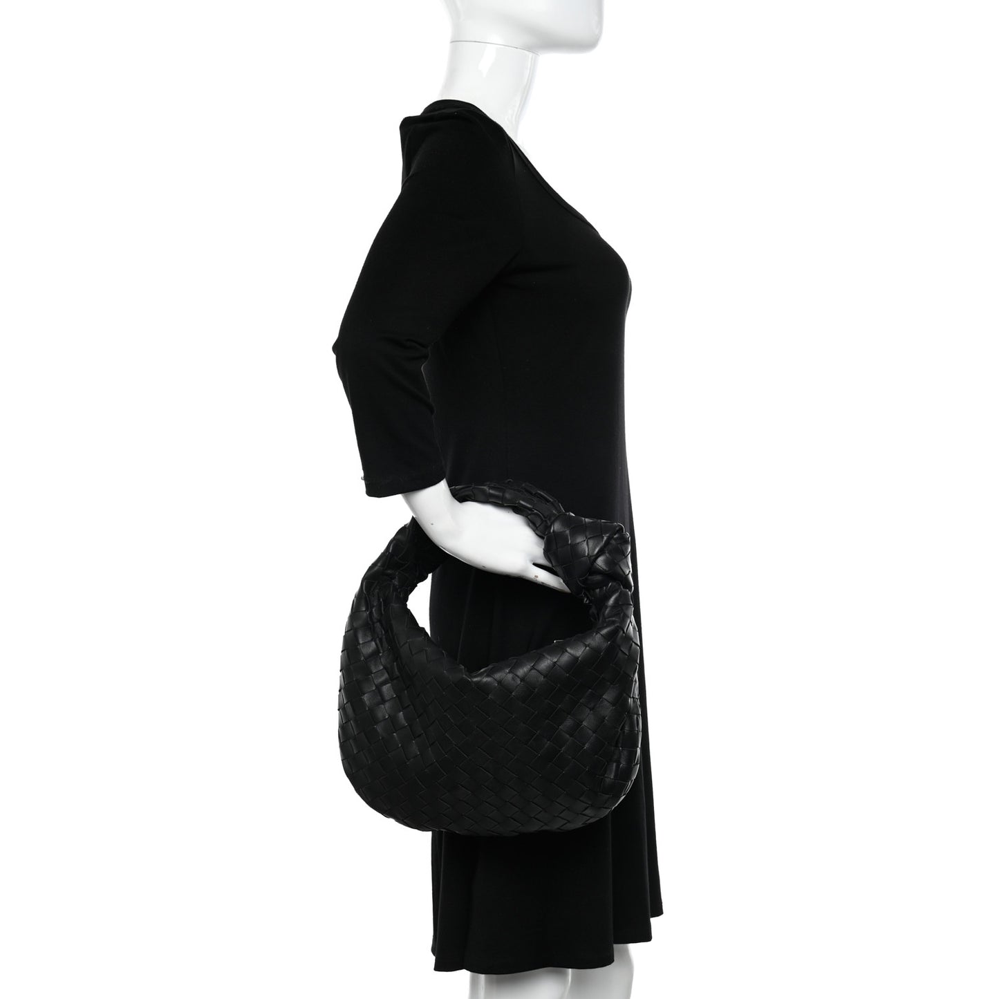 Nappa Intrecciato Teen Jodie Hobo Black
