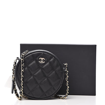 Chanel Caviar Quilted Round Clutch With Chain Black 11 of 11