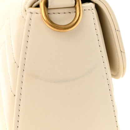Gucci Calfskin Matelasse Mini GG Marmont Top Handle Shoulder Bag White 13 of 14