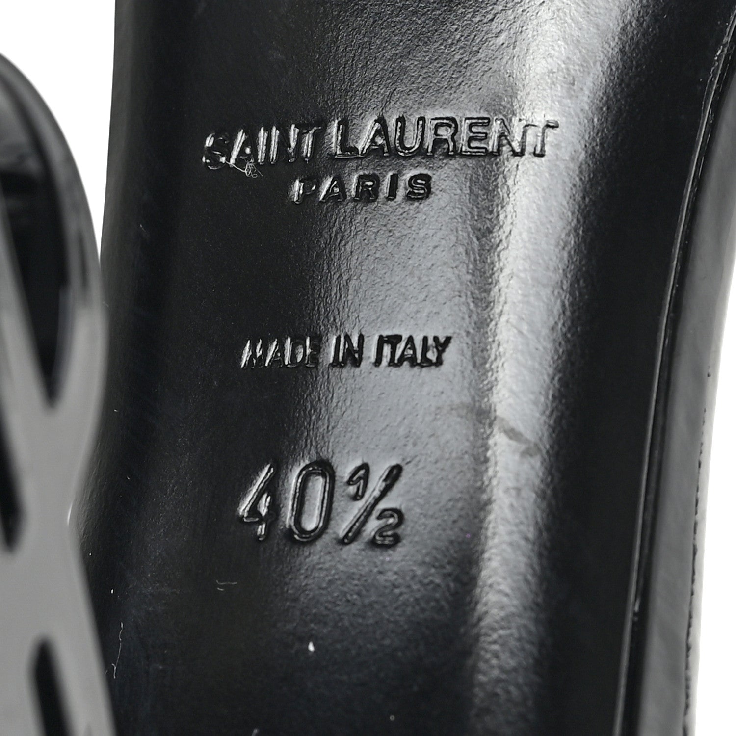Saint Laurent Patent Calfskin Opyum 110 Sandals 40.5 Black 6 of 8