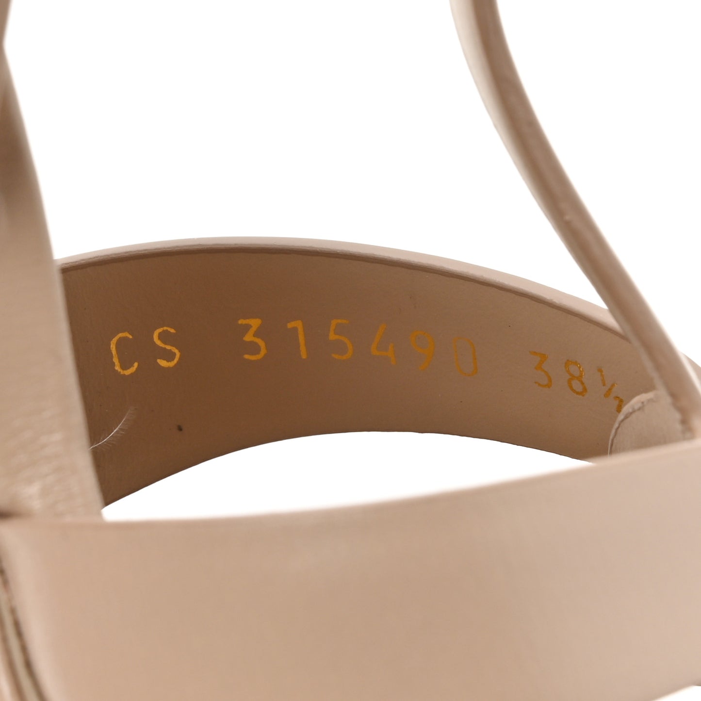 Calfskin Tribute 75 Platform Sandals 38.5 Nude Powder