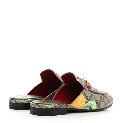 Gucci GG Supreme Monogram Tian Womens Princetown Slippers 35.5 Beige Ebony Multicolor 4 of 9