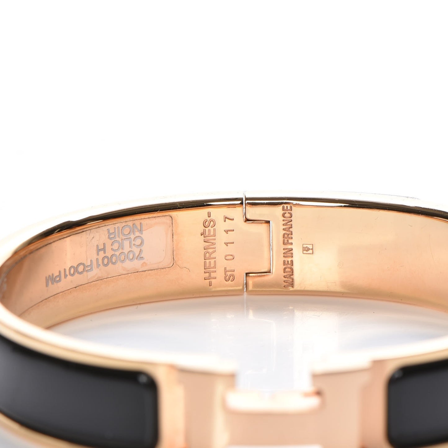 Enamel Narrow Clic Clac H Bracelet PM Black