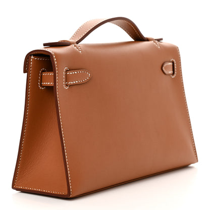 Hermes Swift Kelly Pochette Clutch Gold 3 of 11