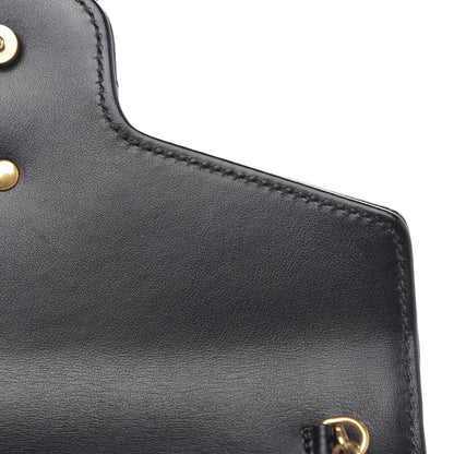 Gucci Calfskin Matelasse GG Marmont Chain Wallet Black 12 of 13