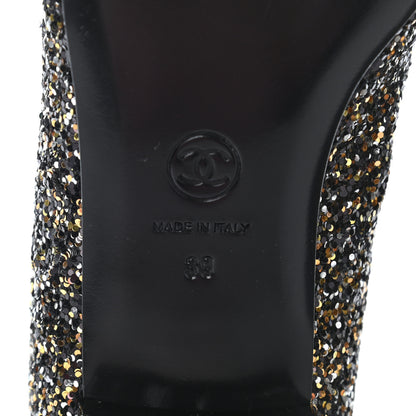 Chanel Glitter Fabric Patent Calfskin Moccasin Loafers 39 Black Bronze 8 of 8