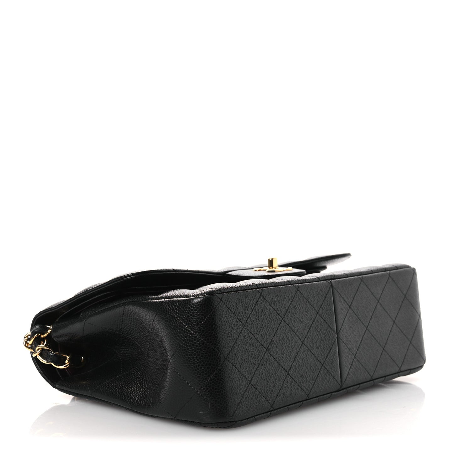 Caviar Quilted Jumbo Double Flap Black