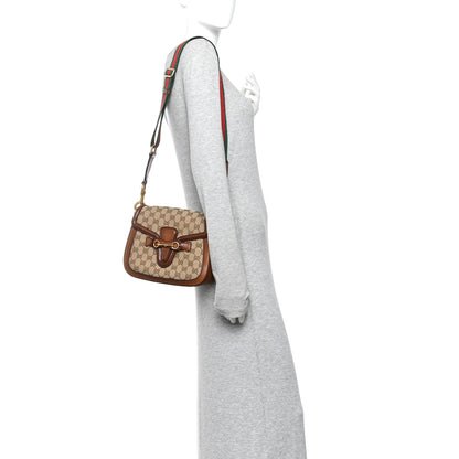 Gucci Monogram Medium Lady Web Shoulder Bag Beige Cuir 2 of 12