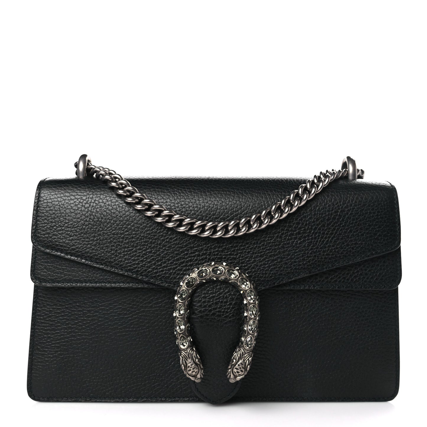 Pebbled Calfskin Small Dionysus Shoulder Bag Black