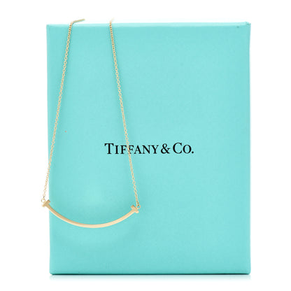 Tiffany 18K Yellow Gold Small T Smile Pendant Necklace 6 of 6