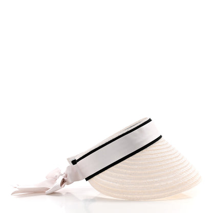 Chanel Abaca Cotton Ribbon Visor S Ecru White 5 of 8