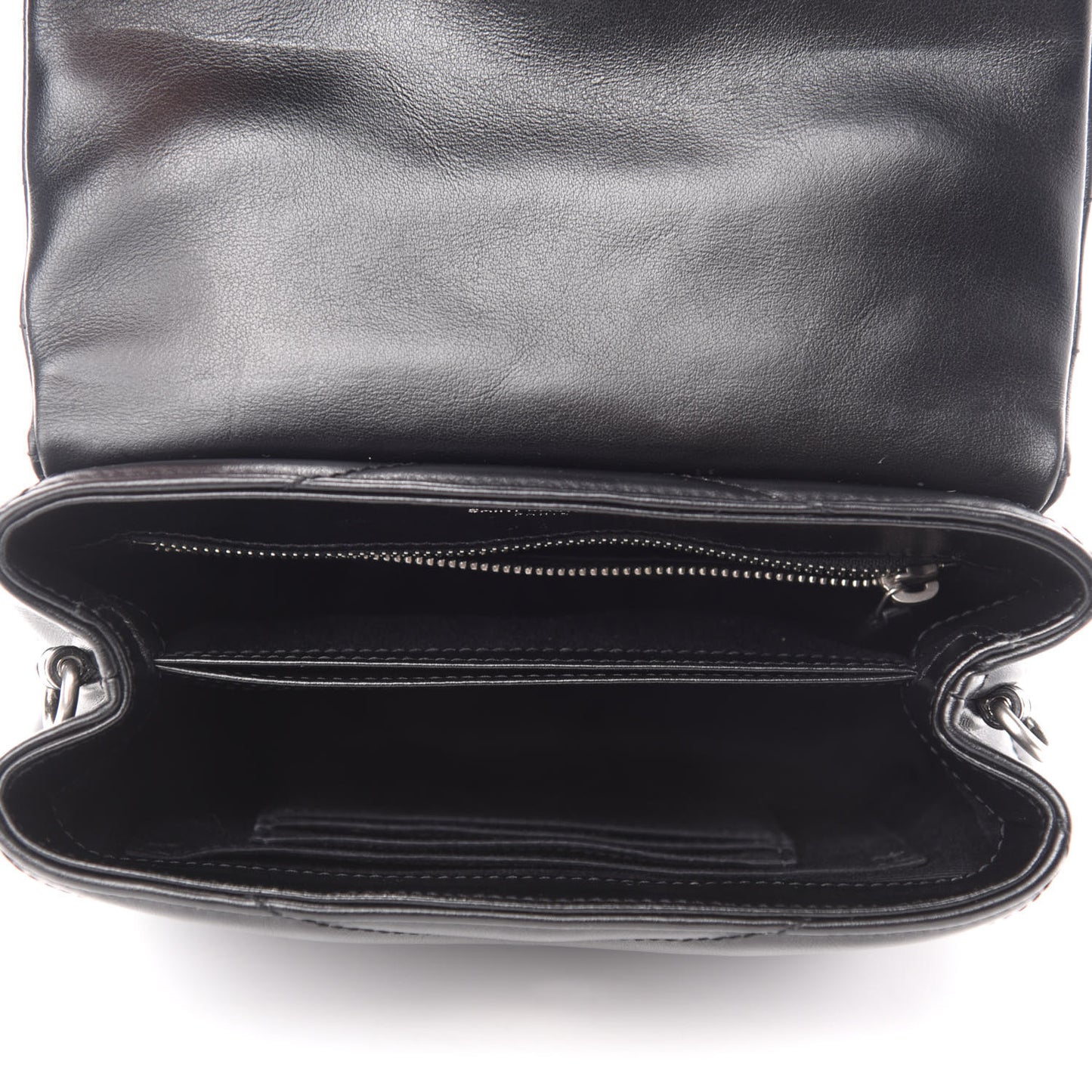 Calfskin Y Quilted Monogram Toy Loulou Crossbody Bag Black