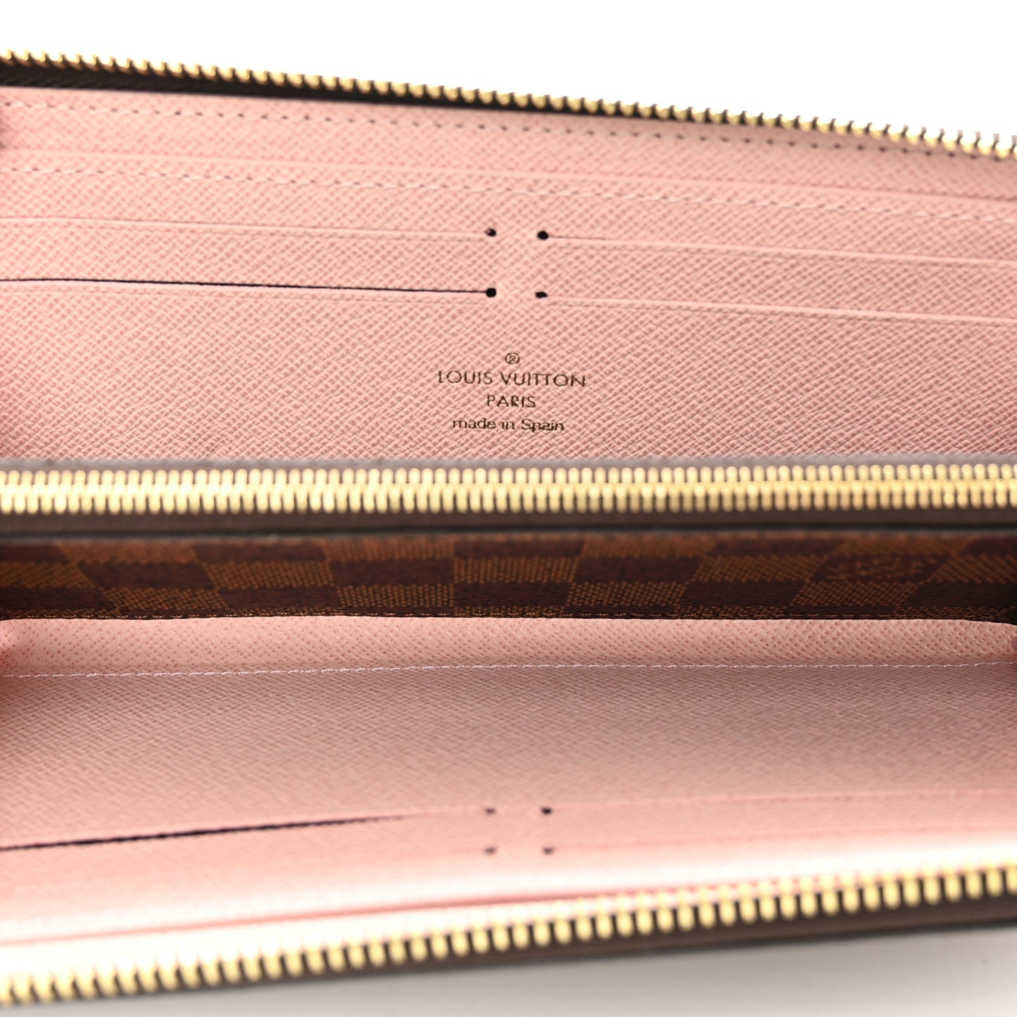 Damier Ebene Clemence Wallet Rose Ballerine