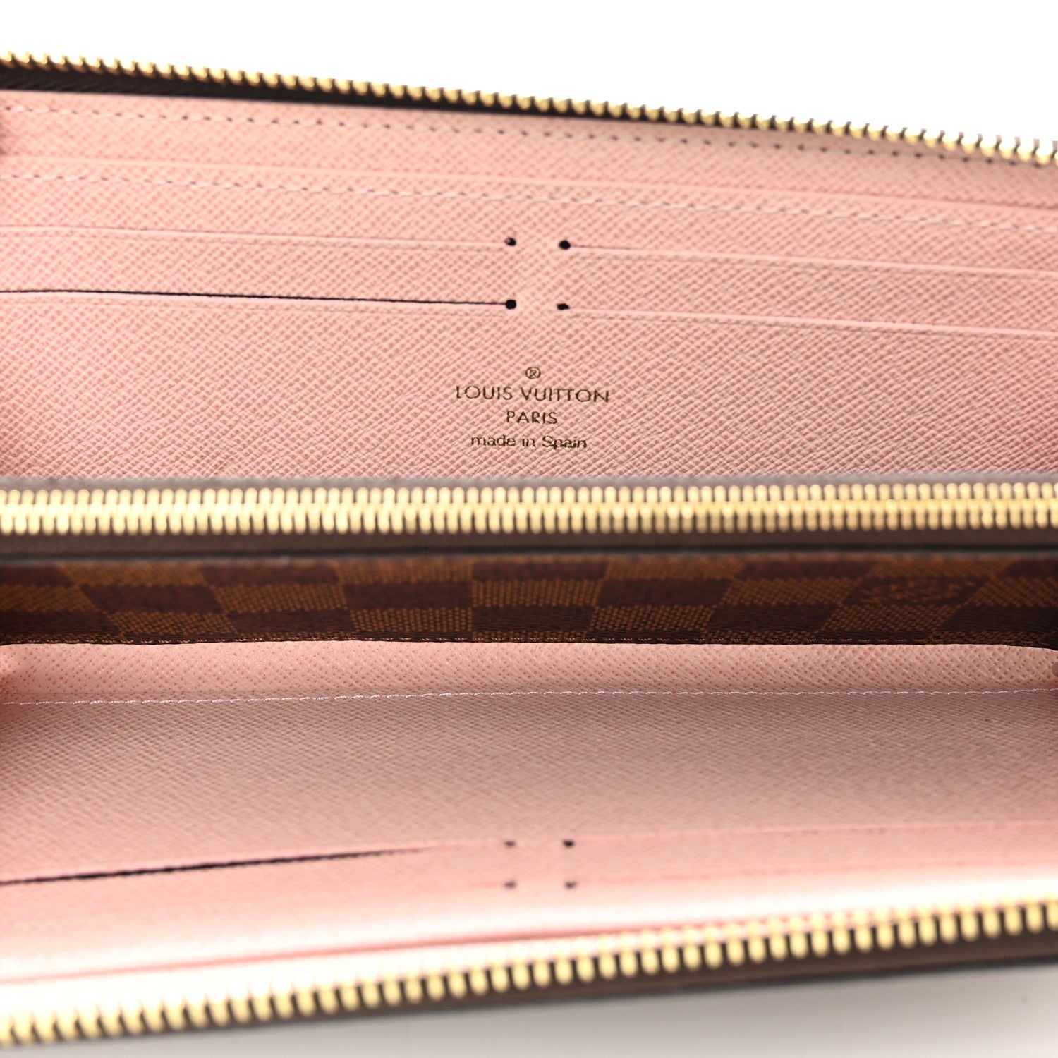 Louis Vuitton Damier Ebene Clemence Wallet Rose Ballerine 5 of 7