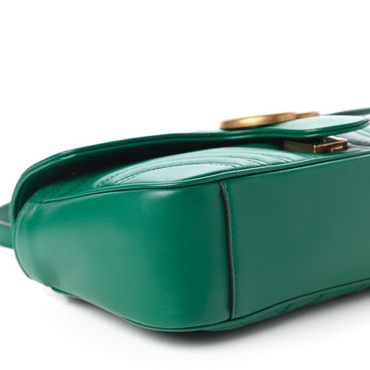 Gucci Calfskin Matelasse Small GG Marmont Shoulder Bag Emerald Green 6 of 10