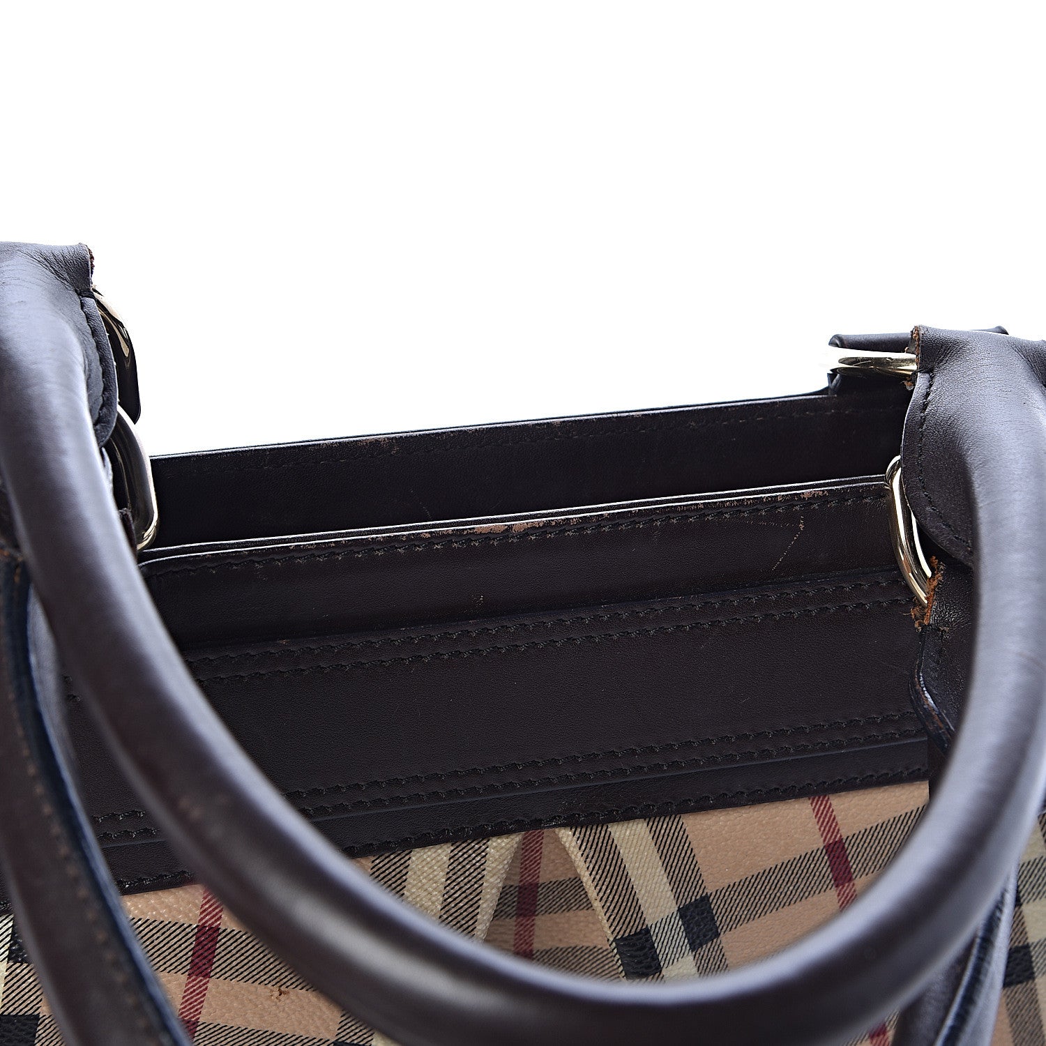 Burberry Haymarket Check Buckle Shoulder Bag Chocolate 10 of 14