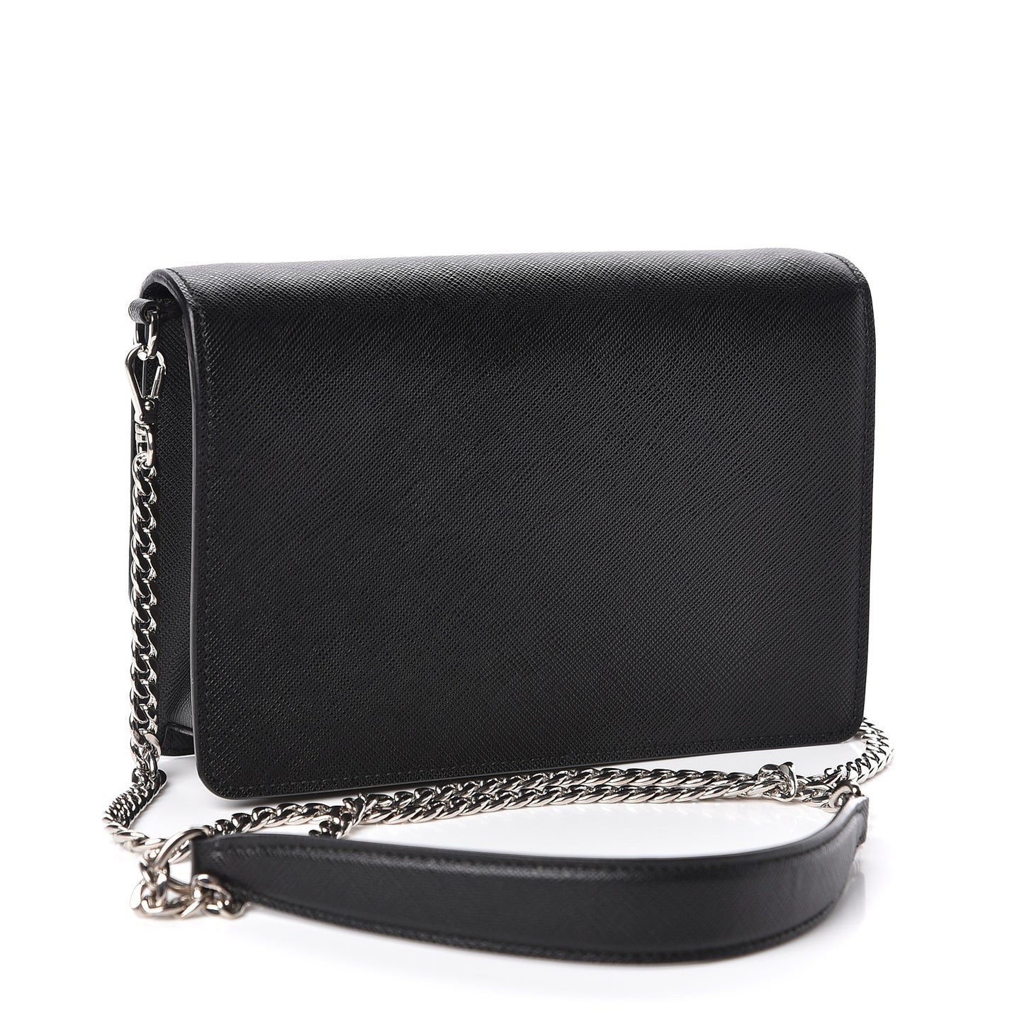 Saffiano Lux Bandoliera Crossbody Bag Black