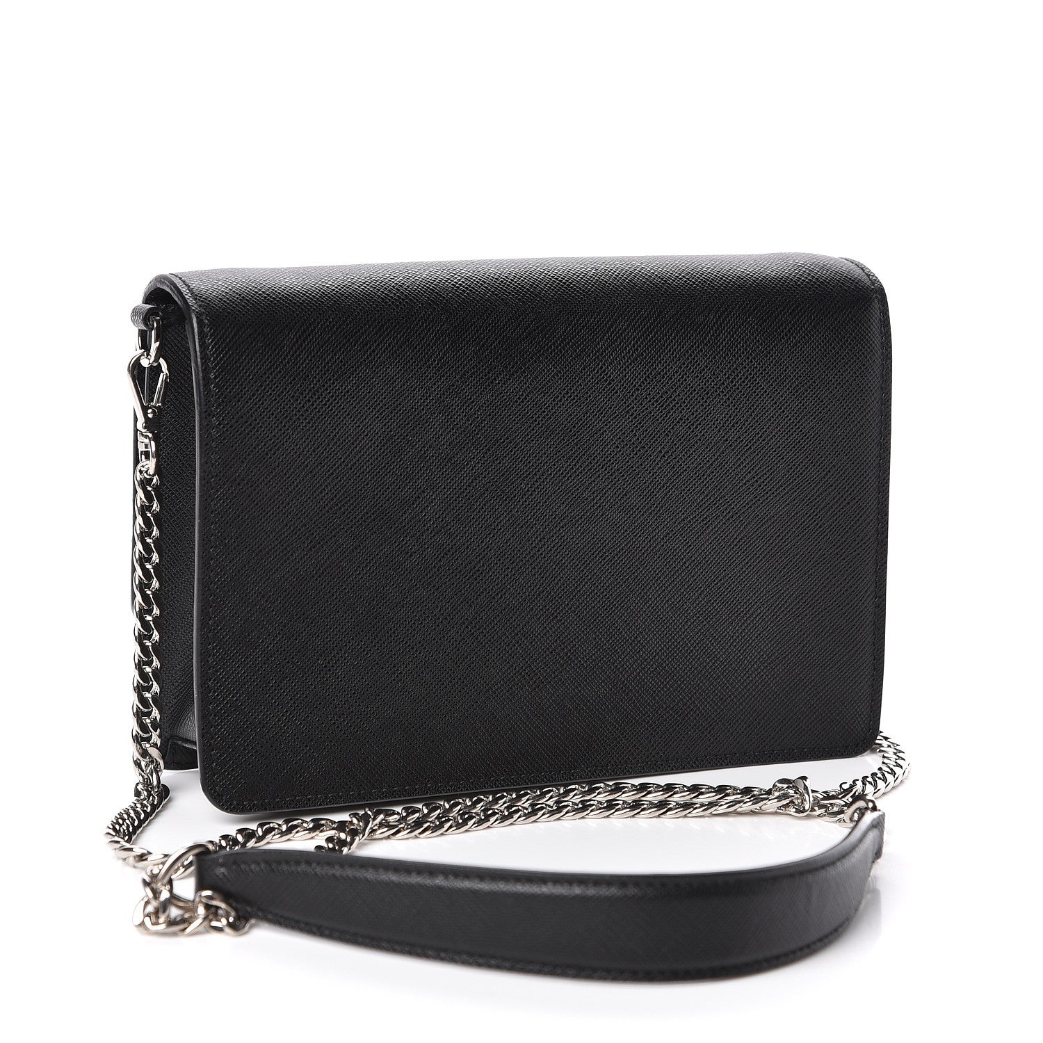 Prada Saffiano Lux Bandoliera Crossbody Bag Black 3 of 9