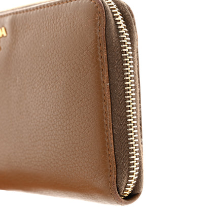 Prada Vitello Daino Zip Around Wallet Palissandro 16 of 17