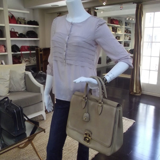 Leather Front Pocket Tote Sand
