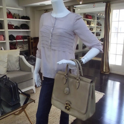 Miu Miu Leather Front Pocket Tote Sand 2 of 11