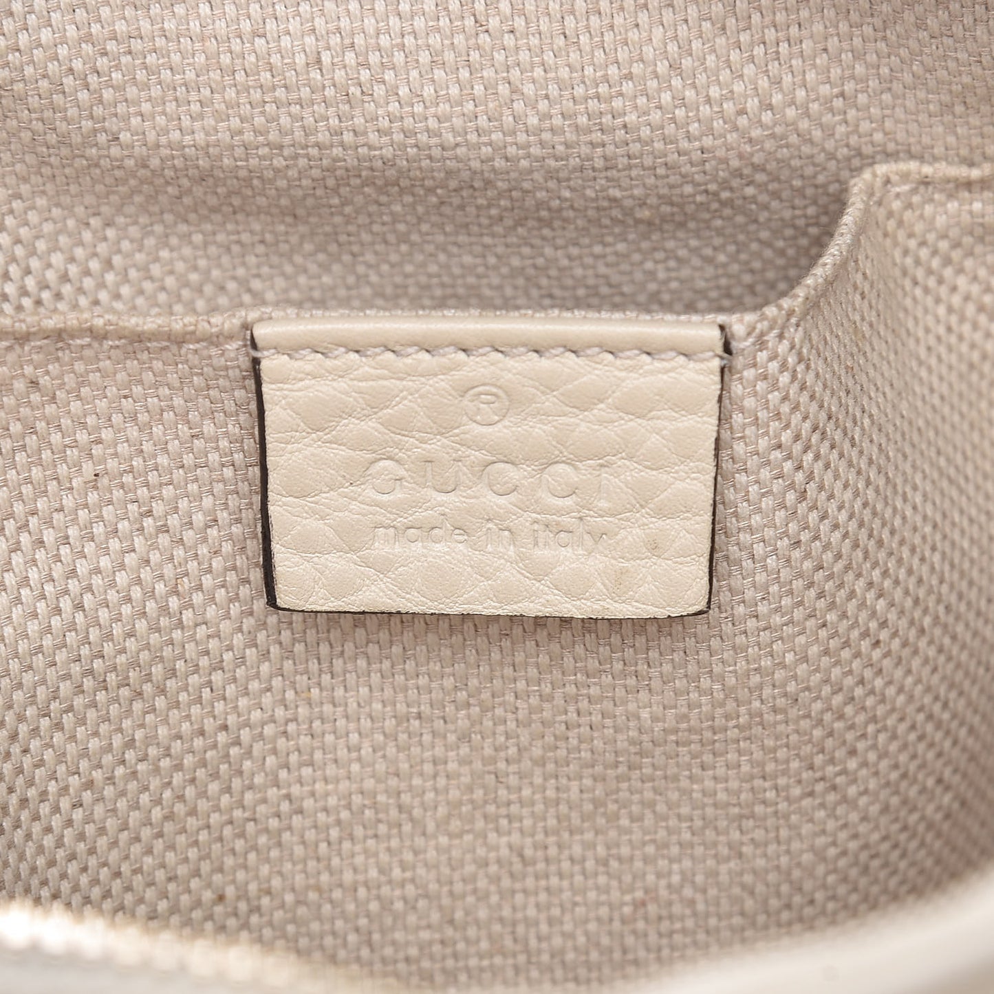 Pebbled Calfskin Small Soho Disco Bag Off White