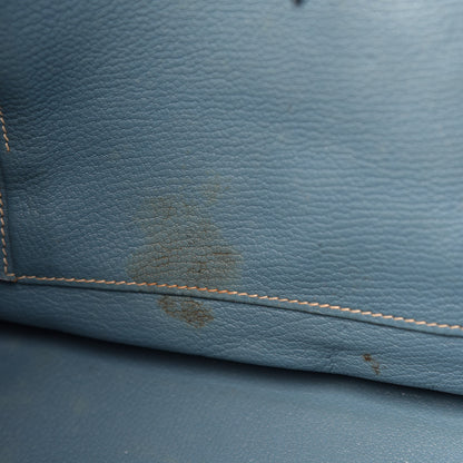 Hermes Taurillon Clemence Birkin 35 Blue Jean 34 of 38