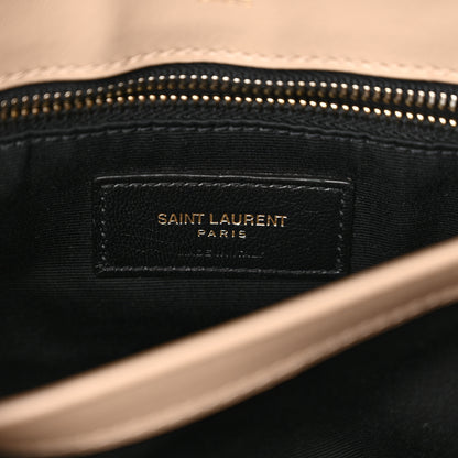 Saint Laurent Calfskin Y Quilted Monogram Toy Loulou Crossbody Bag Dark Beige 6 of 11