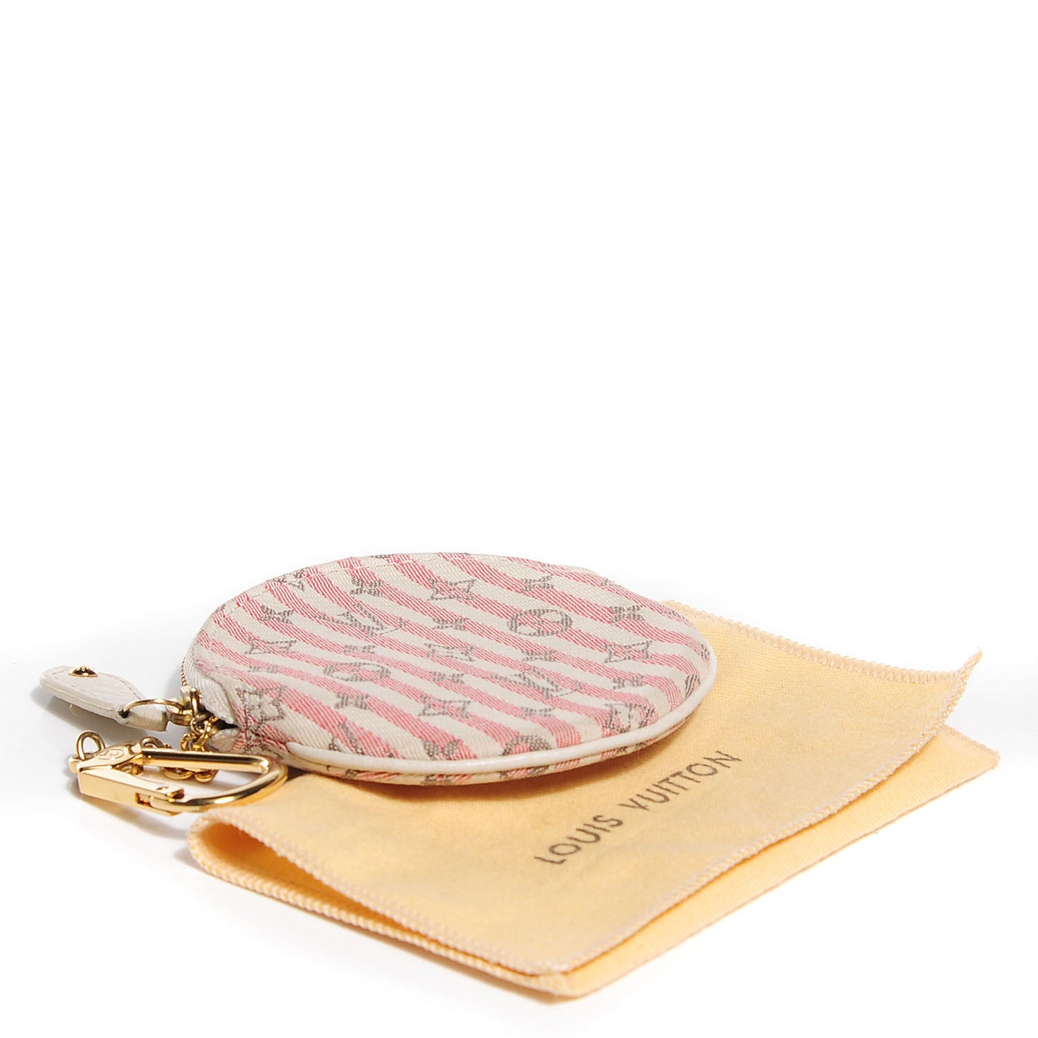 Louis Vuitton Mini Lin Croisette Round Coin Purse Rouge 4 of 7