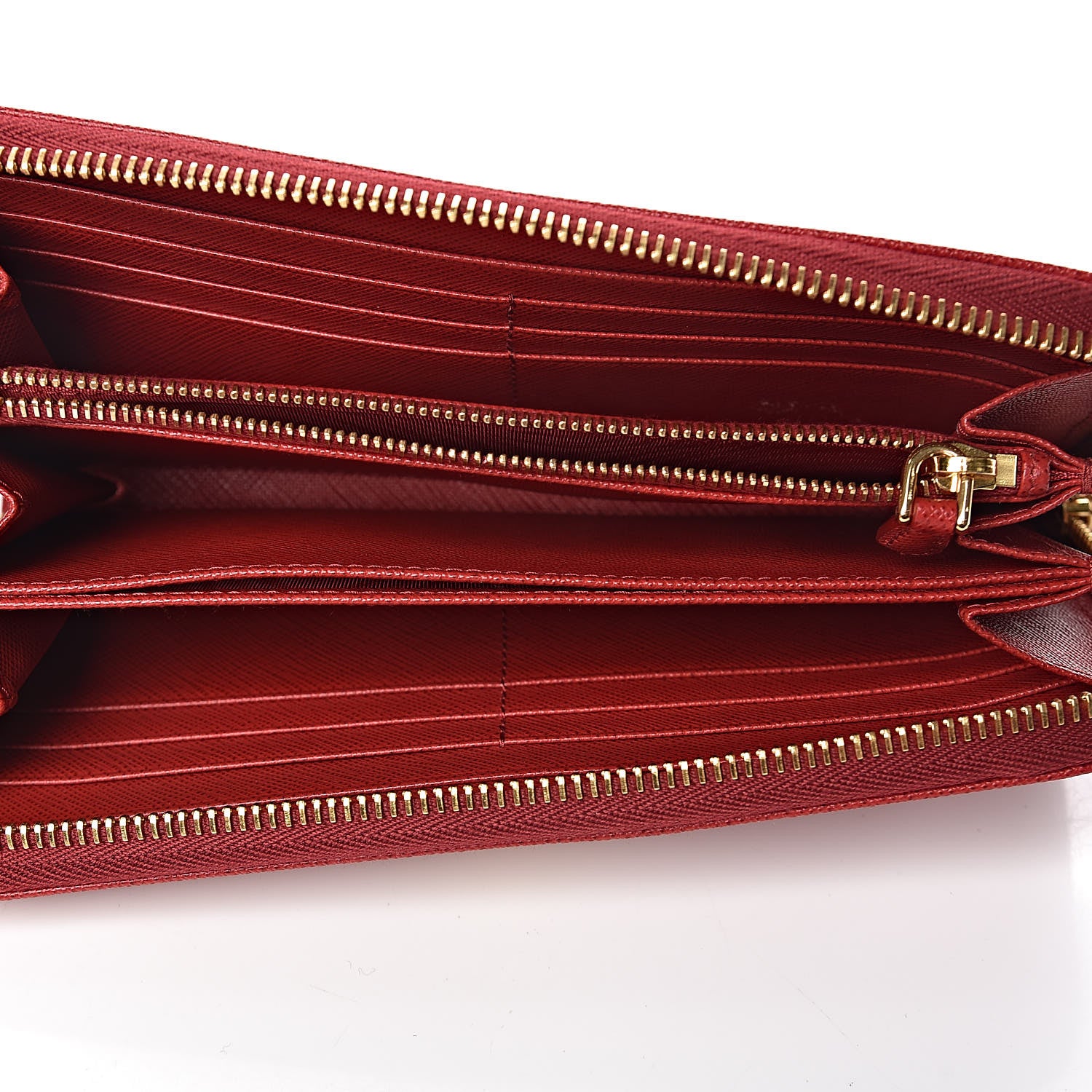 Prada Saffiano Zip Around Wallet Fuoco 5 of 6
