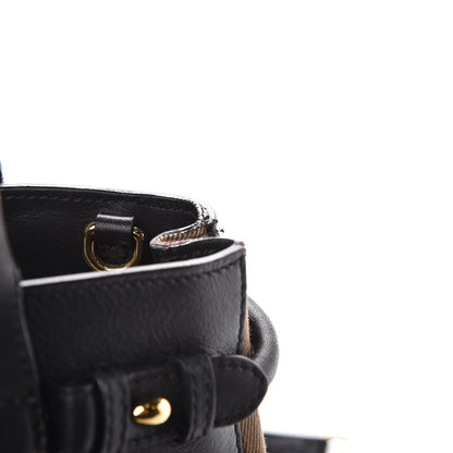 Burberry Grainy Calfskin House Check Small Banner Tote Black 11 of 11